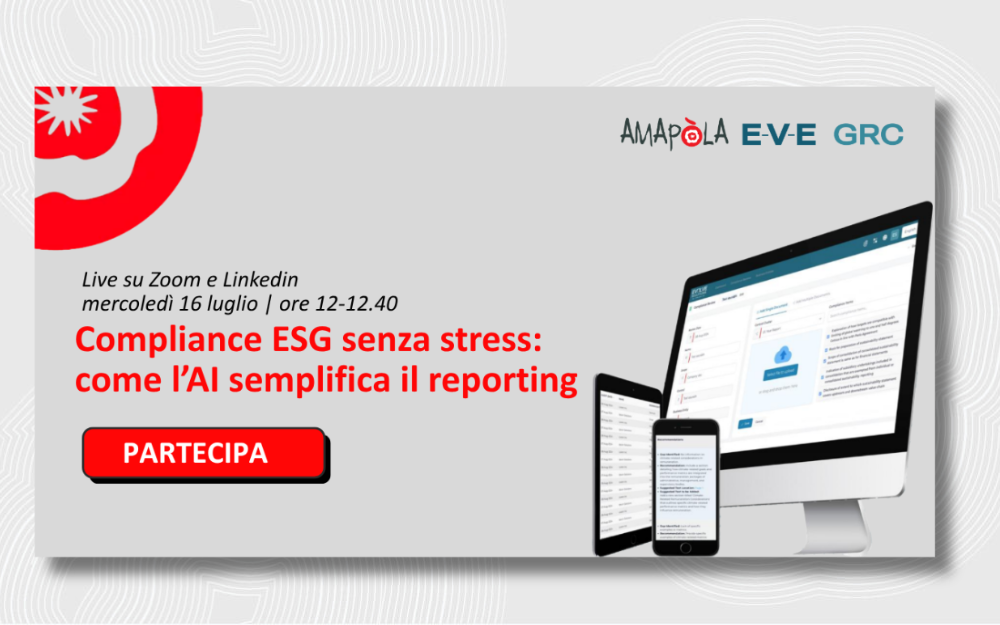 Locandina del webinar del 16 luglio su AI e reporting