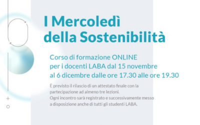 Locandina: la formazione di Amapola sulla sostenibilità a LABA Brescia