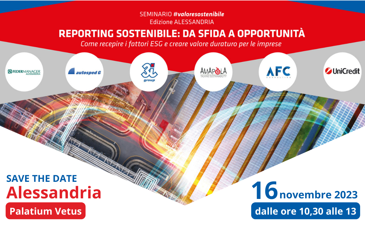 Locandina evento #valoresostenibile Alessandria